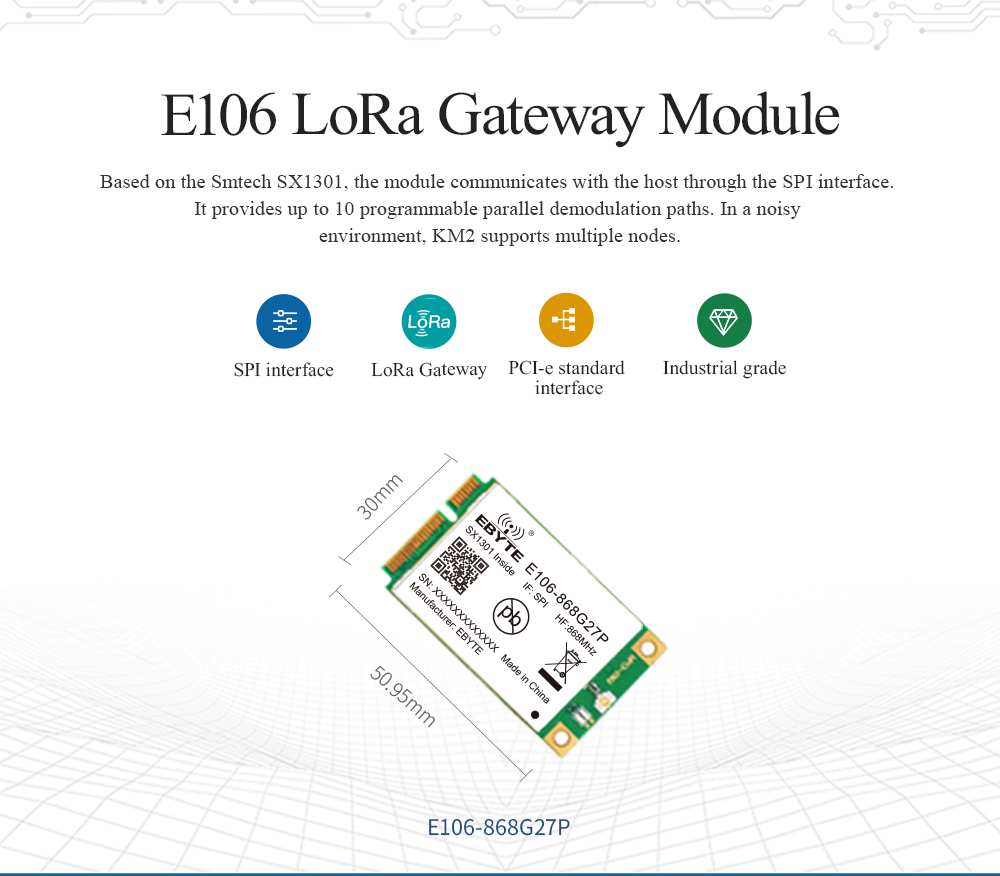 億佰特lora無線通信網(wǎng)關(guān) E106-868G27P英文