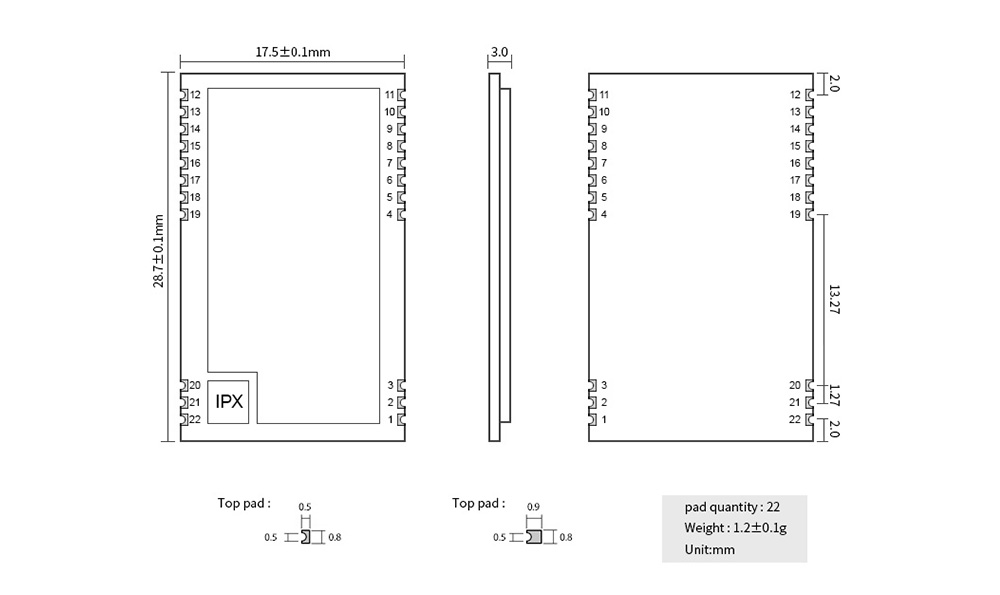 CH-E65-2G4T12S引腳定義圖 CH-E65-2G4T12S引腳定義圖