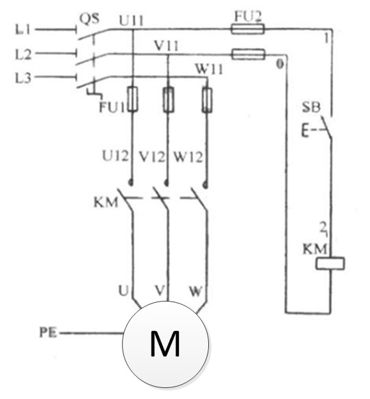電機(jī)點(diǎn)動(dòng)電路圖 電機(jī)點(diǎn)動(dòng)電路圖