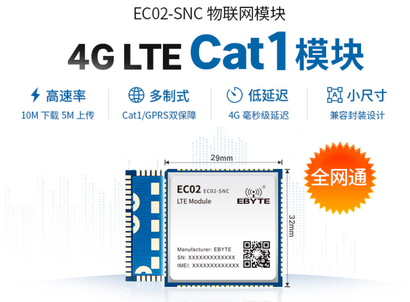 EC02-SNC UARTUSB CAT1 模塊 EC02-SNC UARTUSB CAT1 模塊