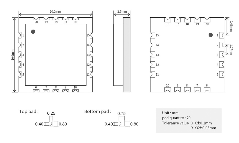 小尺寸無(wú)線串口模塊引腳