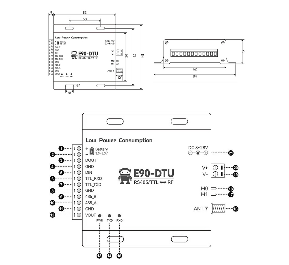 低功耗無(wú)線數(shù)傳電臺(tái)引腳 低功耗無(wú)線數(shù)傳電臺(tái)引腳