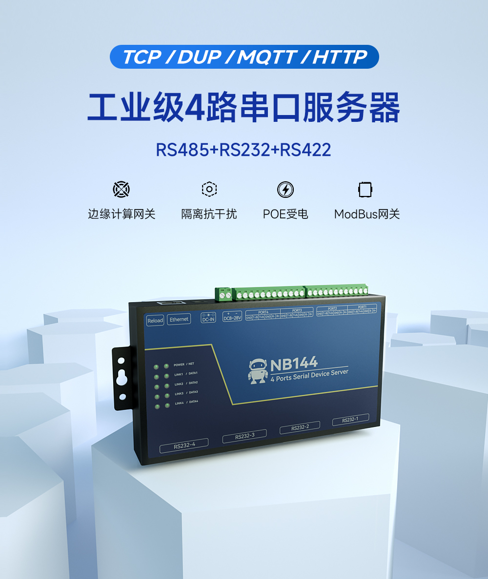 工業(yè)級4路串口服務(wù)器 (1)