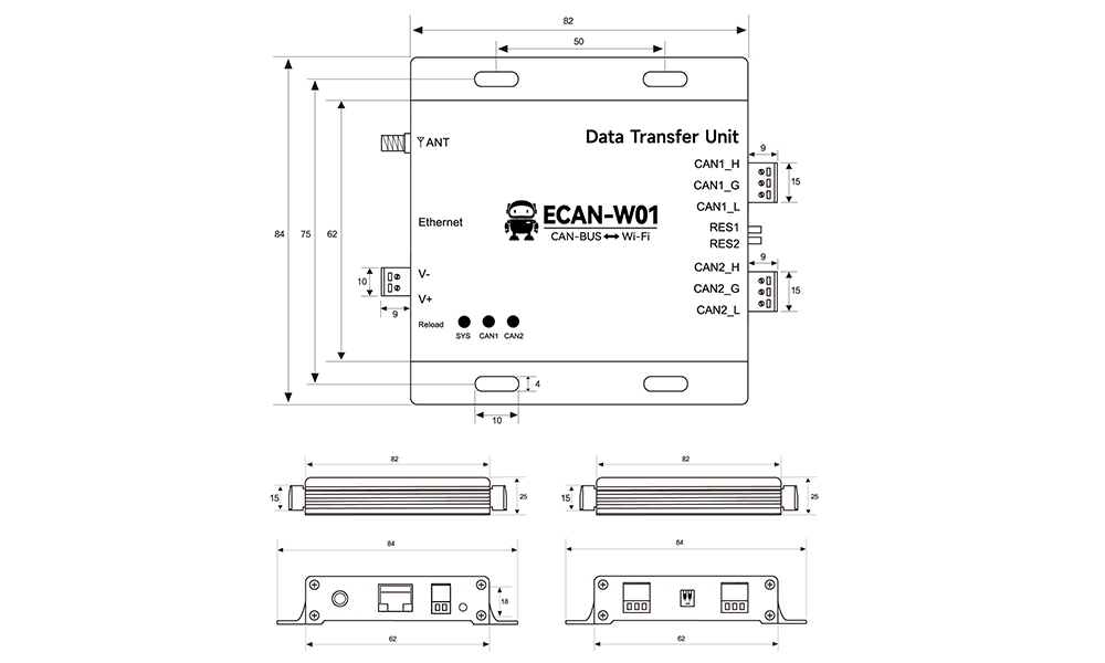 CAN轉WiFi協(xié)議轉換器引腳