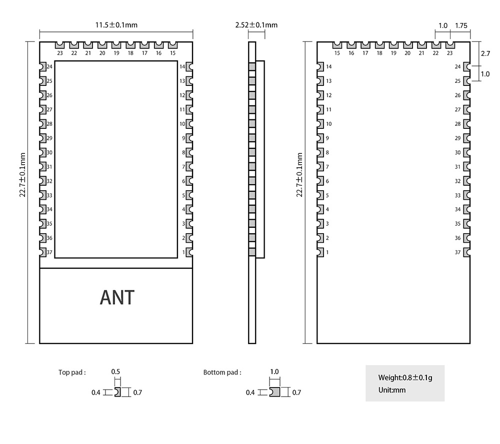 E180-Z8910SP(zigbee模塊引腳圖) E180-Z8910SP(zigbee模塊引腳圖)