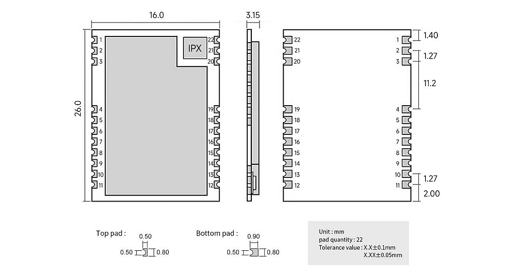 E29-400T22S無線模塊引腳定義