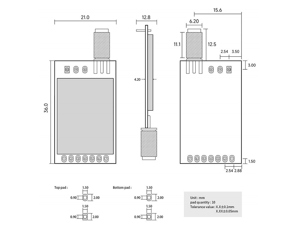 E29-400T22D無線通信模塊引腳定義