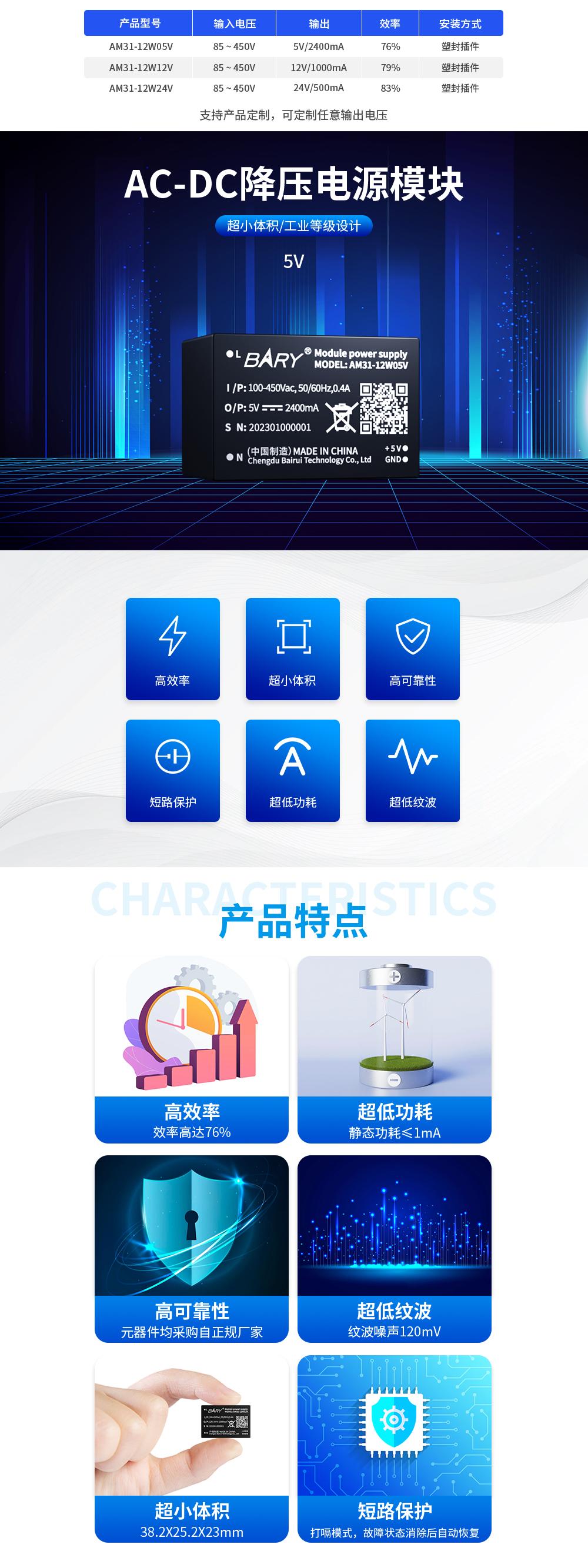 開(kāi)關(guān)電源模塊 AC-DC降壓開(kāi)關(guān)電源模塊