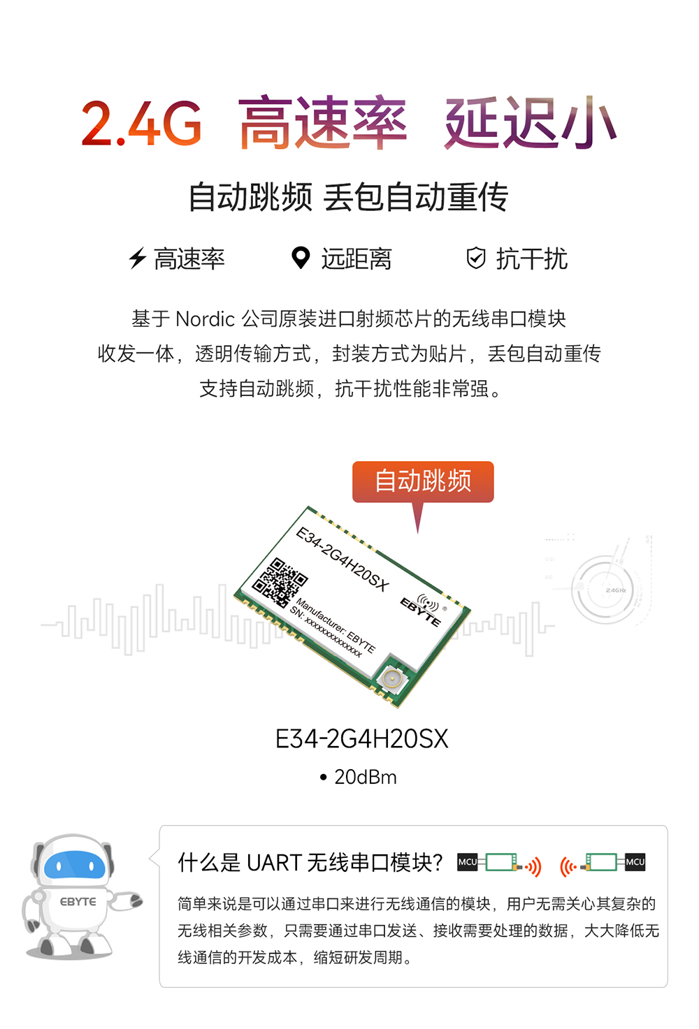 E34-2G4H20SX 自動(dòng)跳頻無(wú)線模塊 (1)