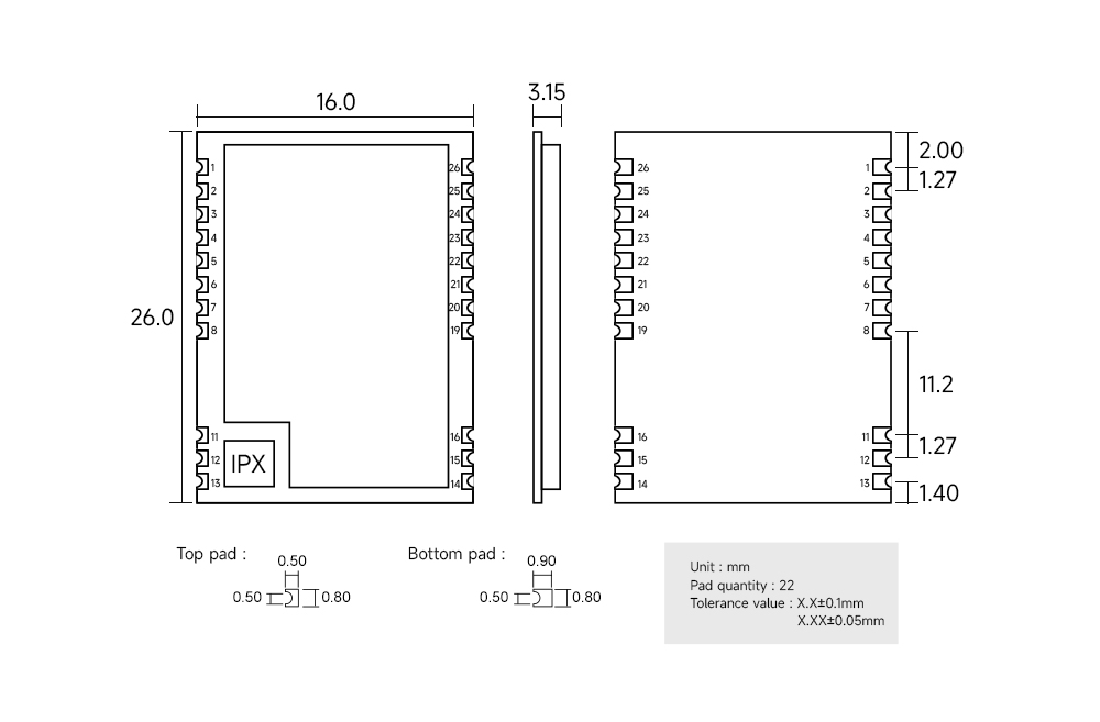 引腳定義 E34-2G4H27SX 引腳定義 E34-2G4H27SX