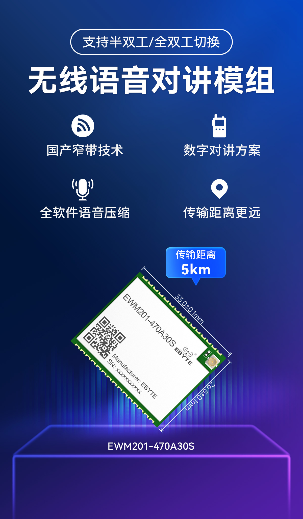 EWM201-470A30S 無線音頻對講模塊詳情 (1)