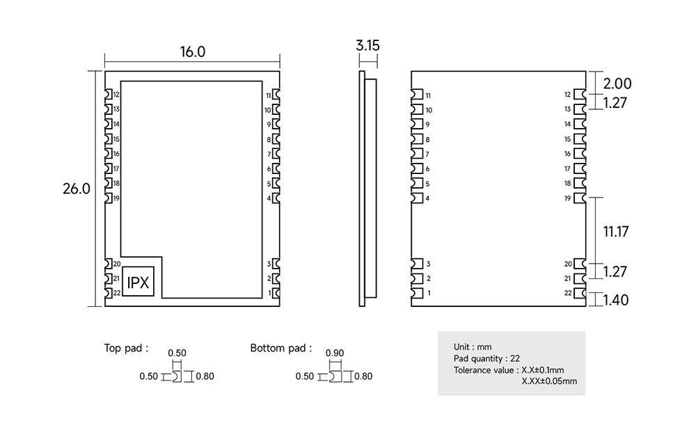 引腳定義 E290-900T20S 引腳定義 E290-900T20S