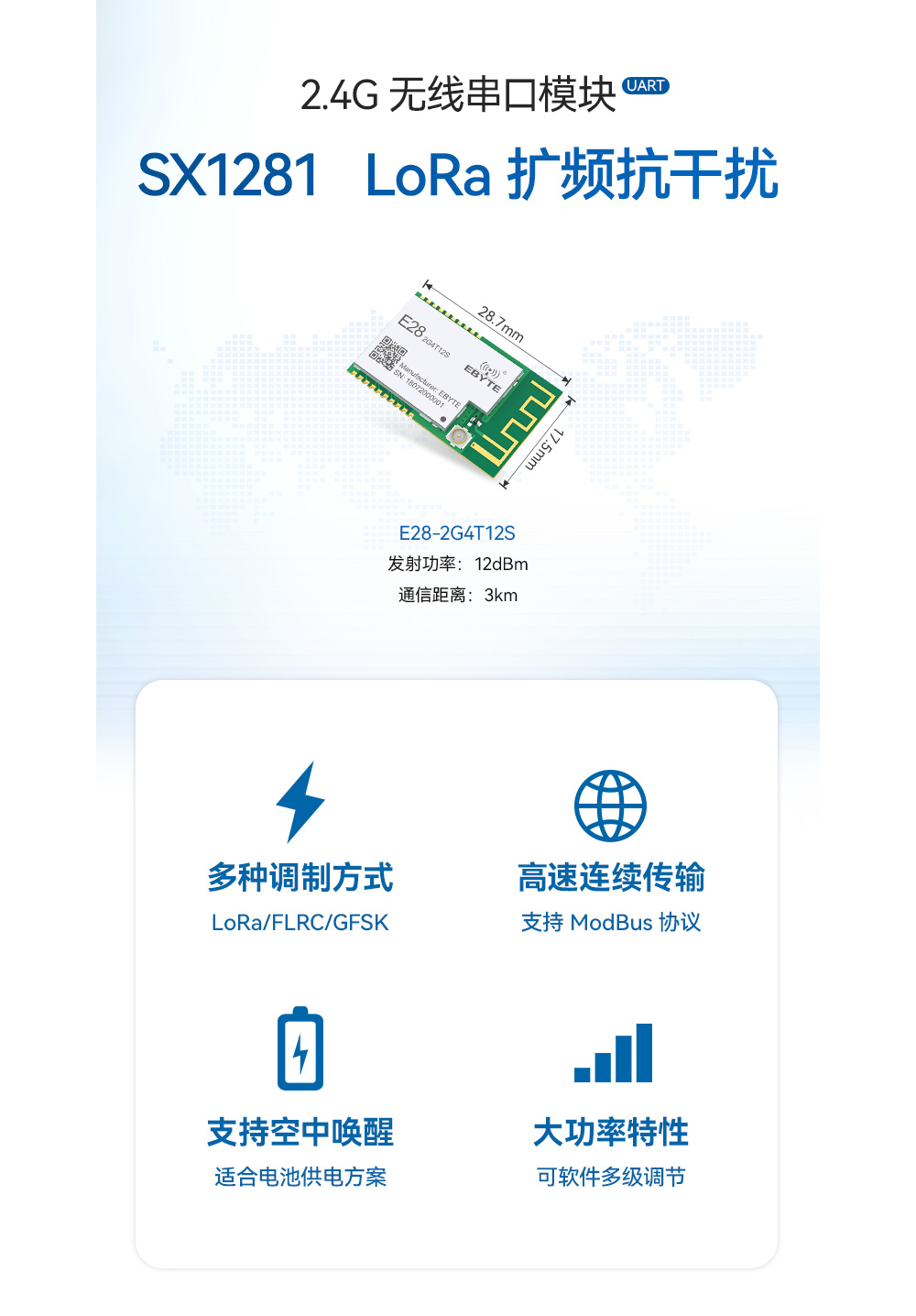 E28-2G4T12S系列2.4G無線串口模塊 (1)