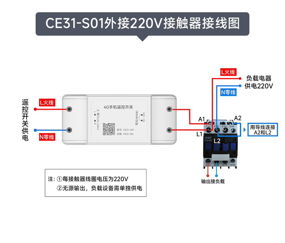 CE31-S01系列 4G手機(jī)遙控開關(guān) 接線圖 (4)