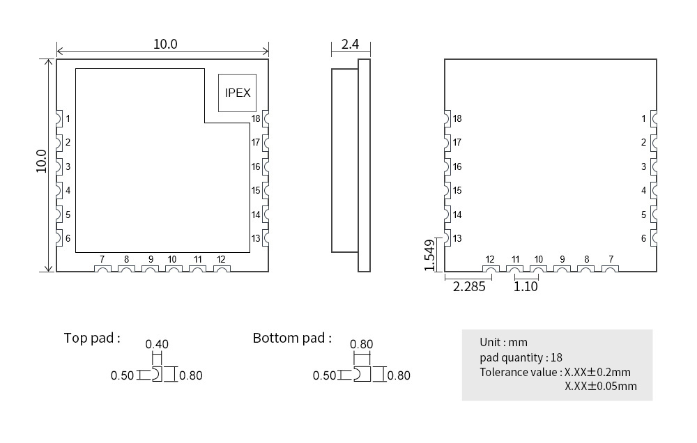 引腳與尺寸圖 引腳與尺寸圖