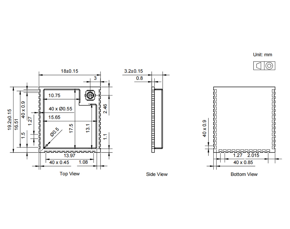 尺寸圖 E105-BS21X 尺寸圖 E105-BS21X