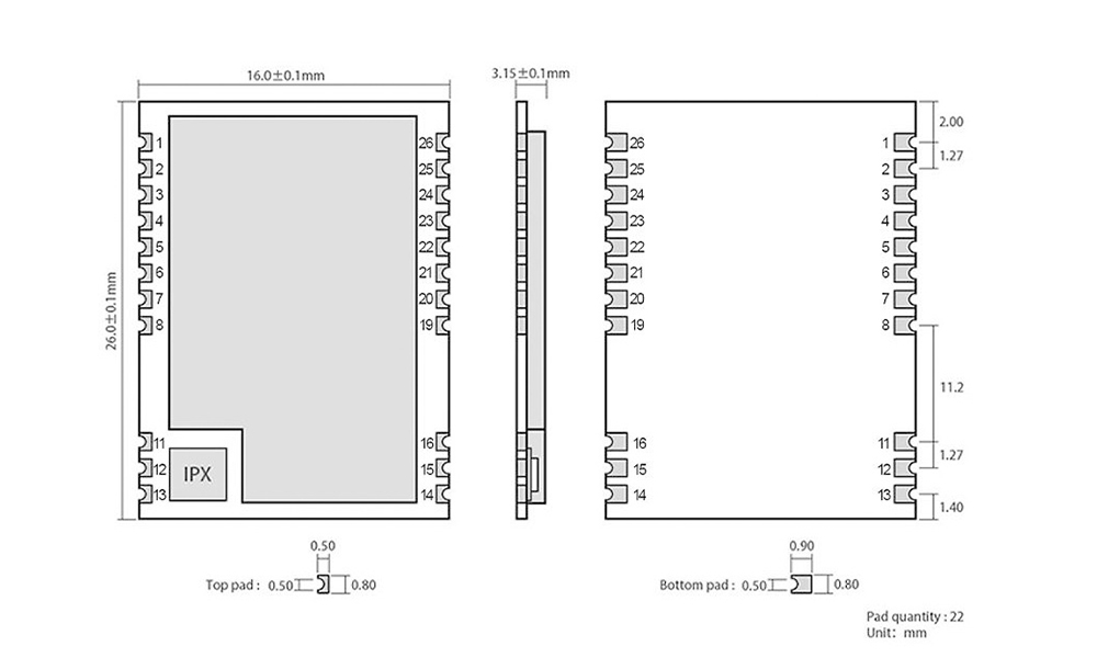 引腳定義 E62-433T20S 