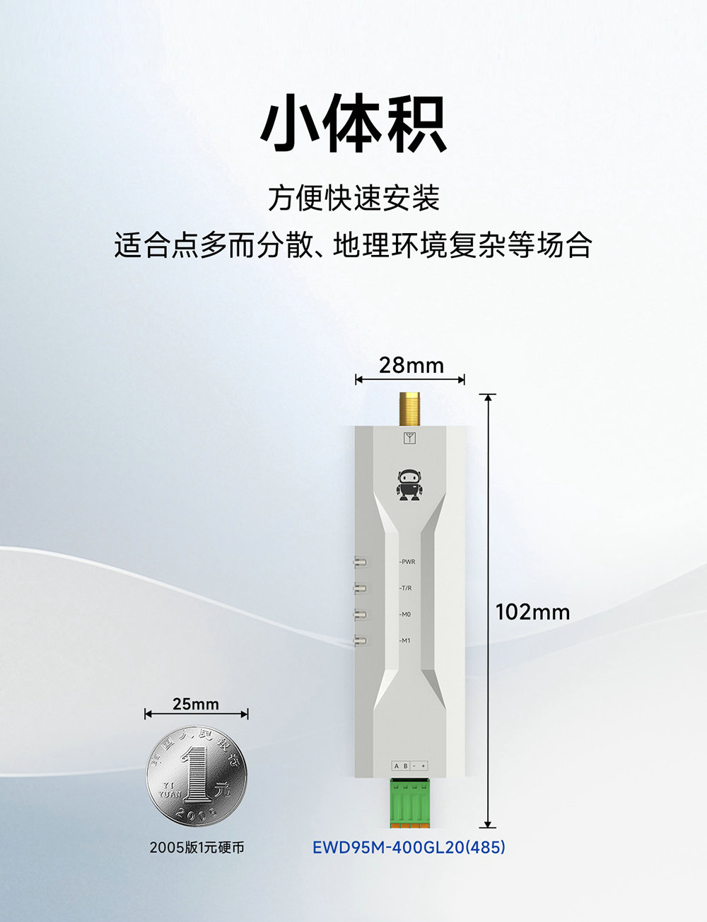 EWD95M-400GL20(494) 微型國產(chǎn)LoRa數(shù)傳電臺(tái)