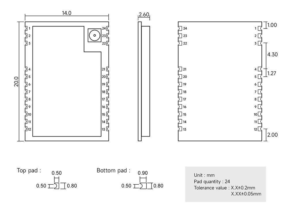 小尺寸LoRa無線模塊