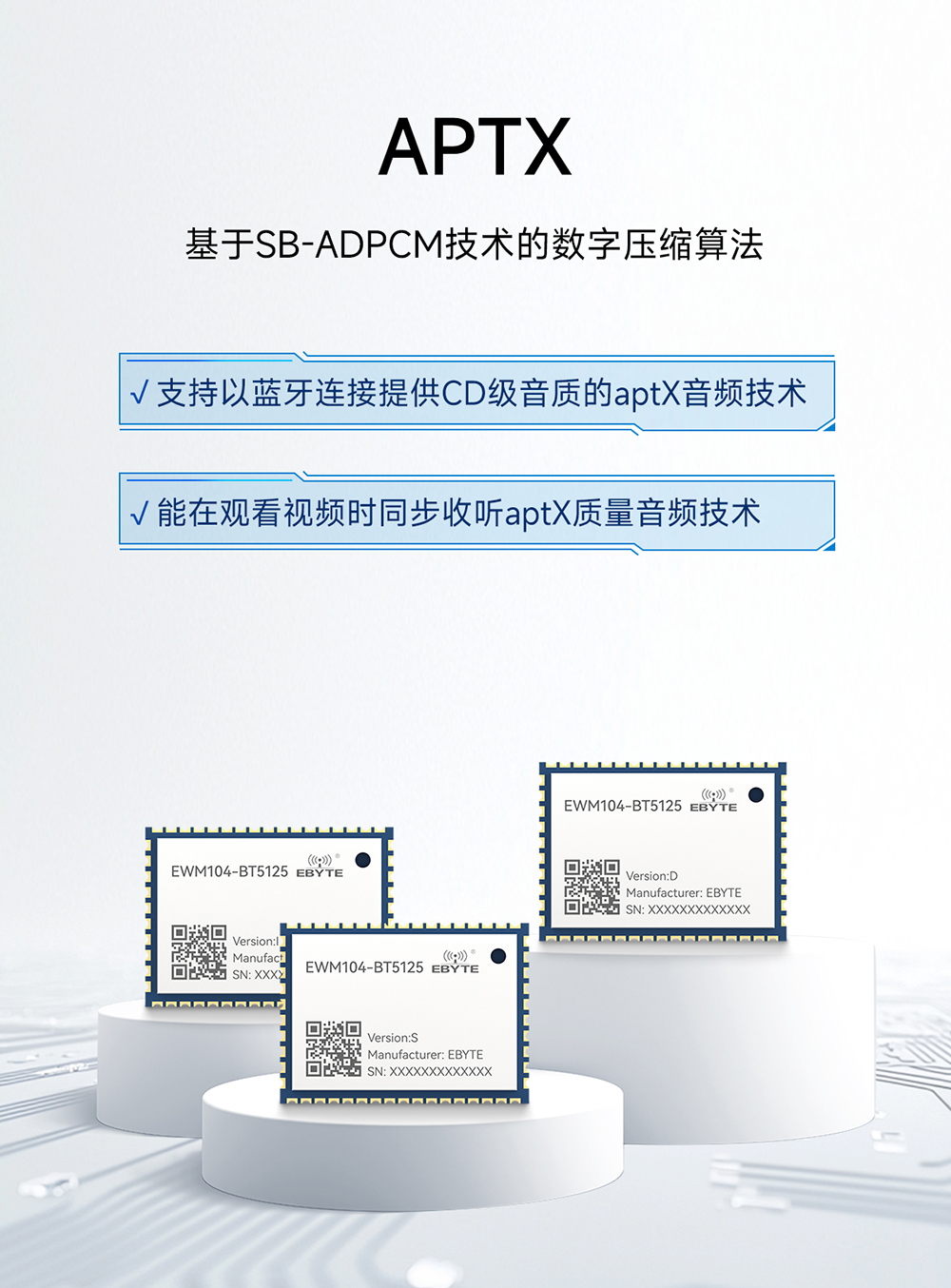 EWM104-BT5125(I2S) BLE5.1 藍牙音頻傳輸模塊 (5)