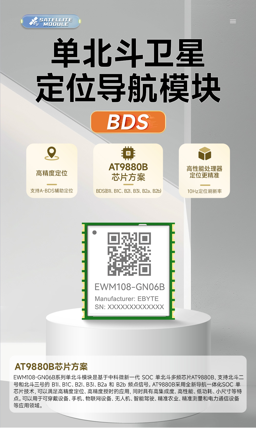 EWM108-GN06B  單北斗衛(wèi)星定位導(dǎo)航模塊 (1)