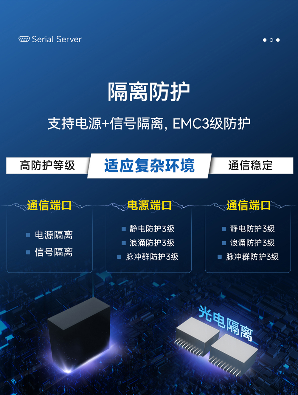 串口服務(wù)器光電隔離防護