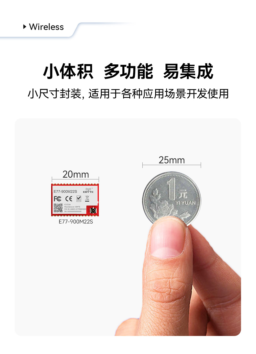 LoRaWAN擴(kuò)頻模塊尺寸