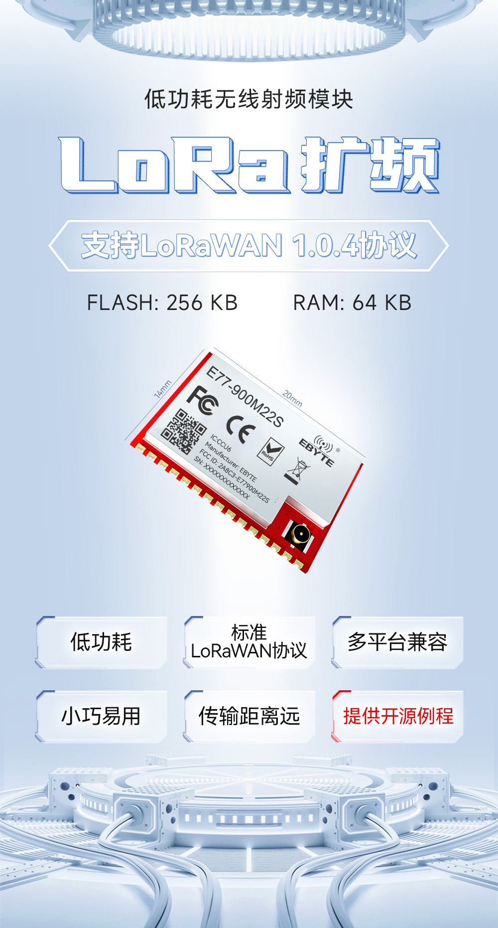 900頻段LoRaWAN擴(kuò)頻模塊