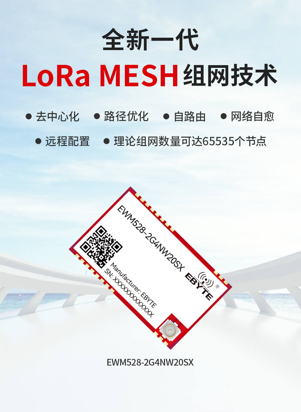 EWM528-2G4NW20SX 串口LoRa MESH組網(wǎng)模塊_01