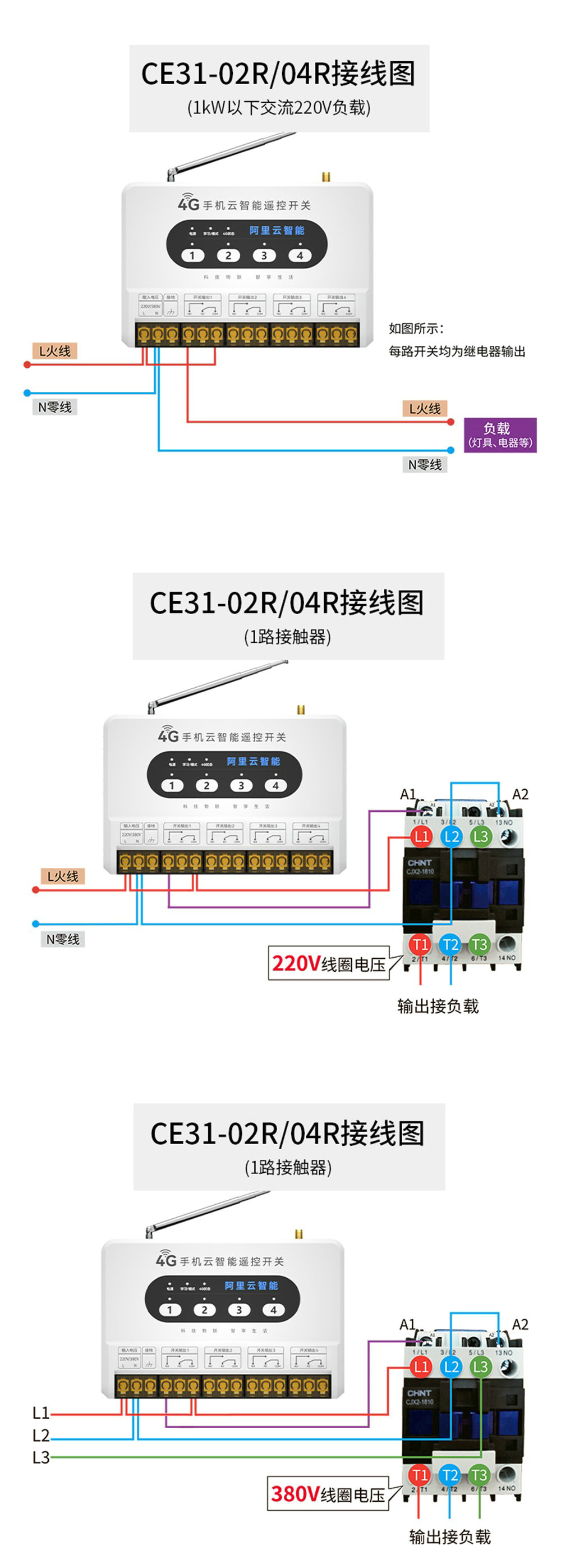 CE31-XXR 手機云智能遙控開關接線圖 (2)