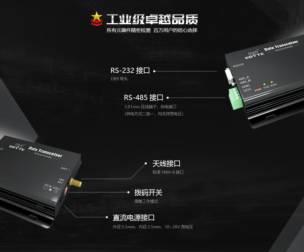 E62-DTU(433D30) 全雙工跳頻數(shù)傳電臺(tái) (6)