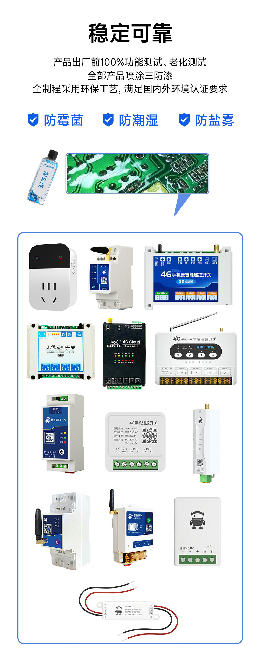 遙控開關(guān)類三防漆防護(hù)