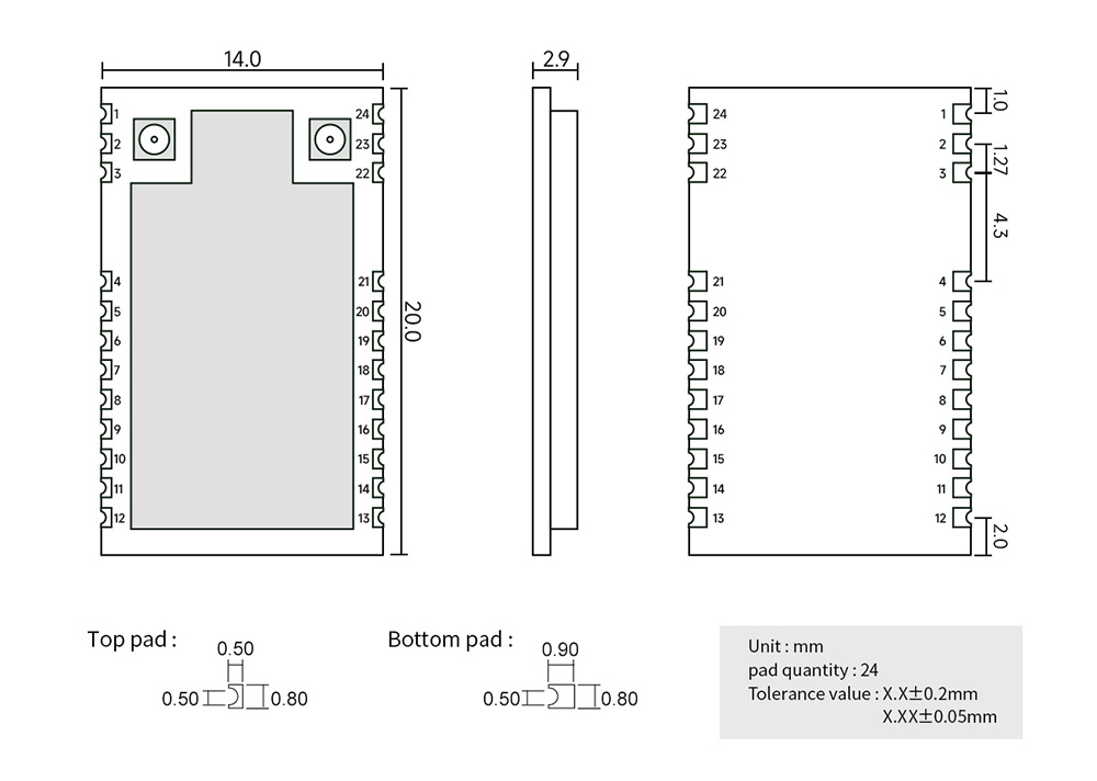 引腳 EWM22A-400BWL22S