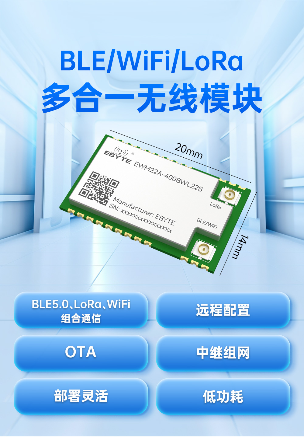 400頻段藍(lán)牙、WiFi、LoRa多合一無線模塊 (1)