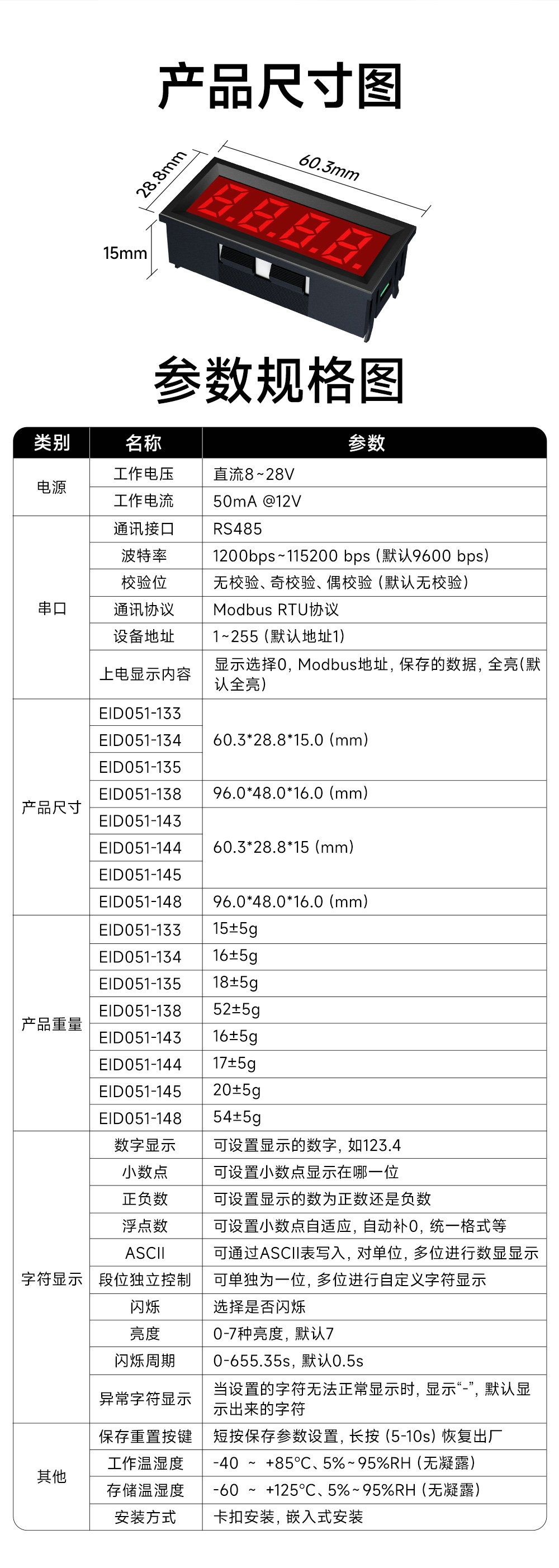 EID051-145系列RS485串口5位LED數(shù)碼管 (15) EID051-145系列RS485串口5位LED數(shù)碼管 (15)
