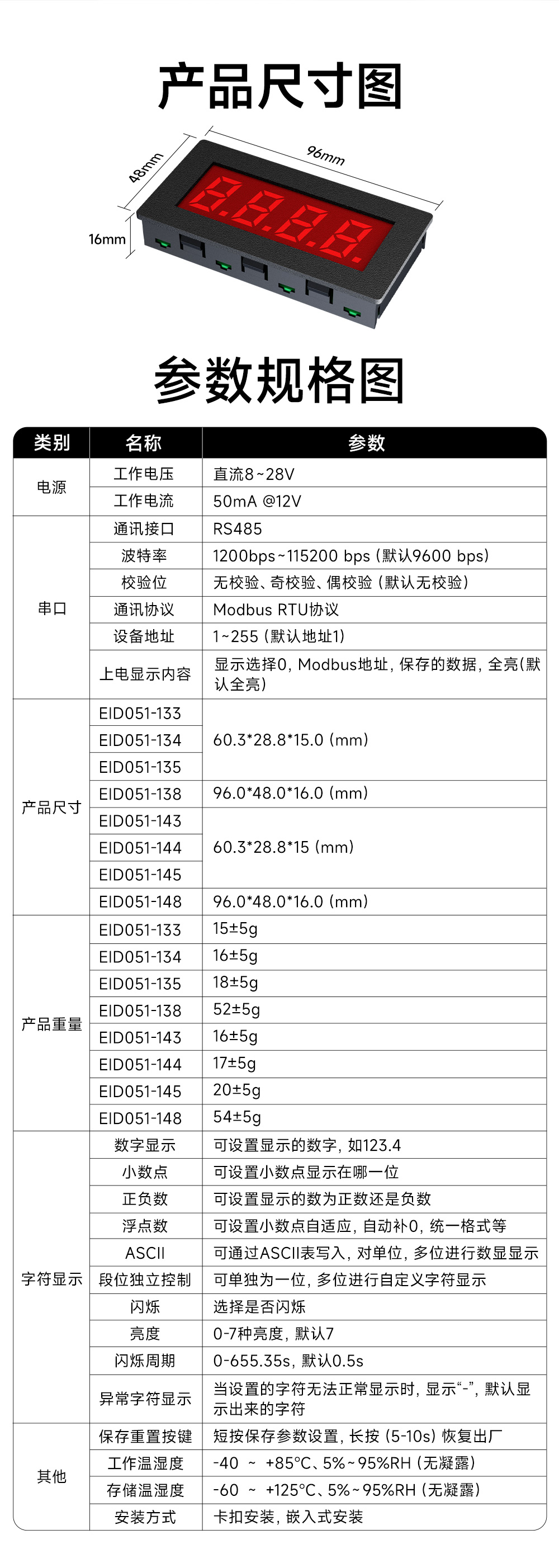 EID051-148系列RS485串口4位Modbus數(shù)碼管 (15) EID051-148系列RS485串口4位Modbus數(shù)碼管 (15)