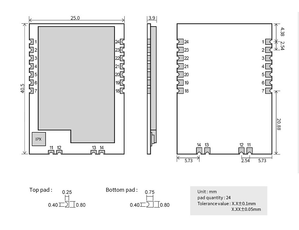 引腳尺寸 引腳尺寸