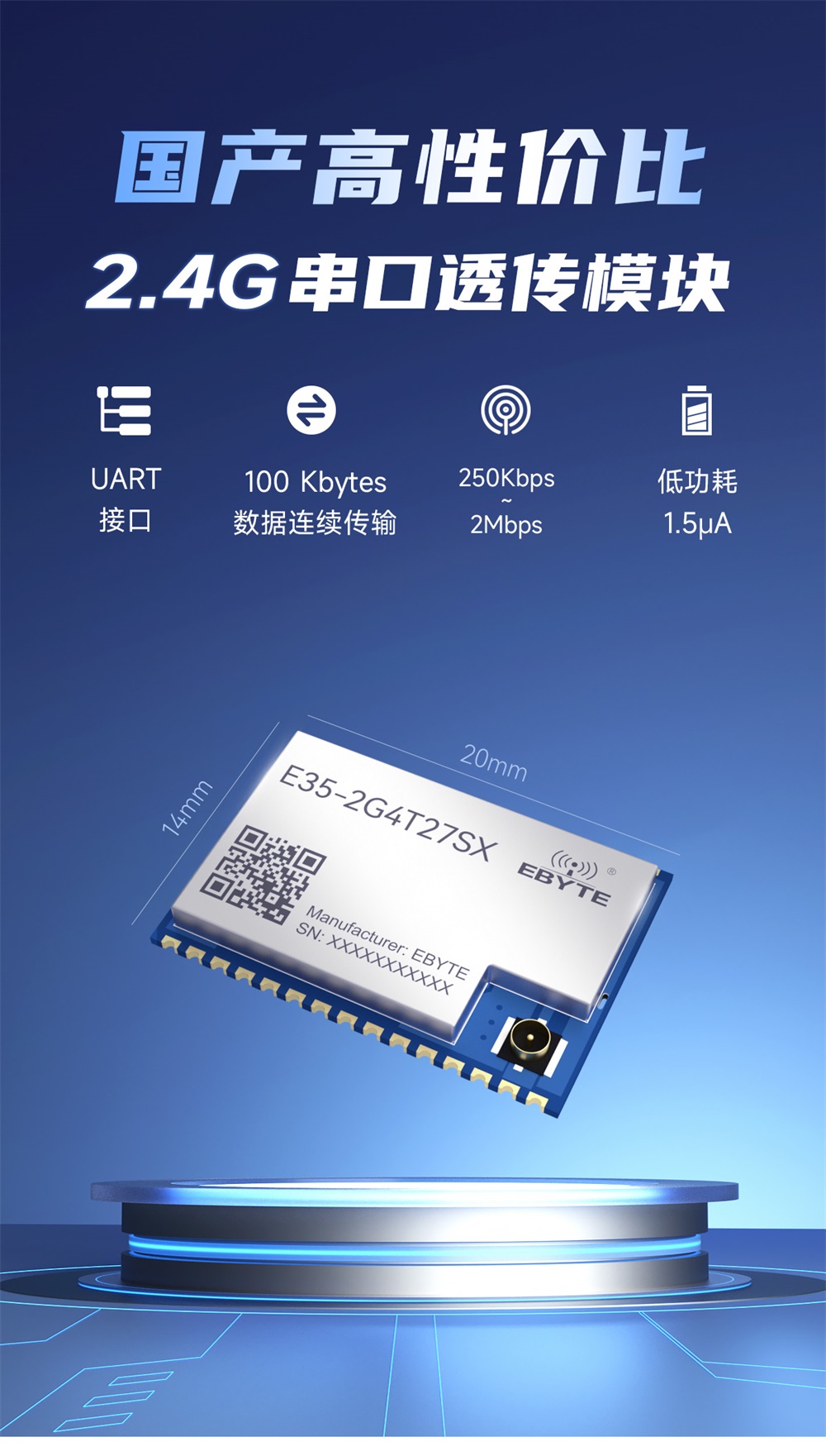 E35-2G4T27SX 國產(chǎn)2.4G無線透傳模塊 (1)