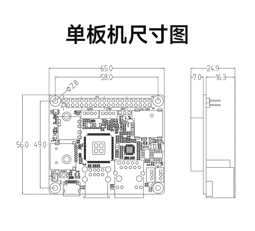 尺寸 ECB31-PB系列單板機