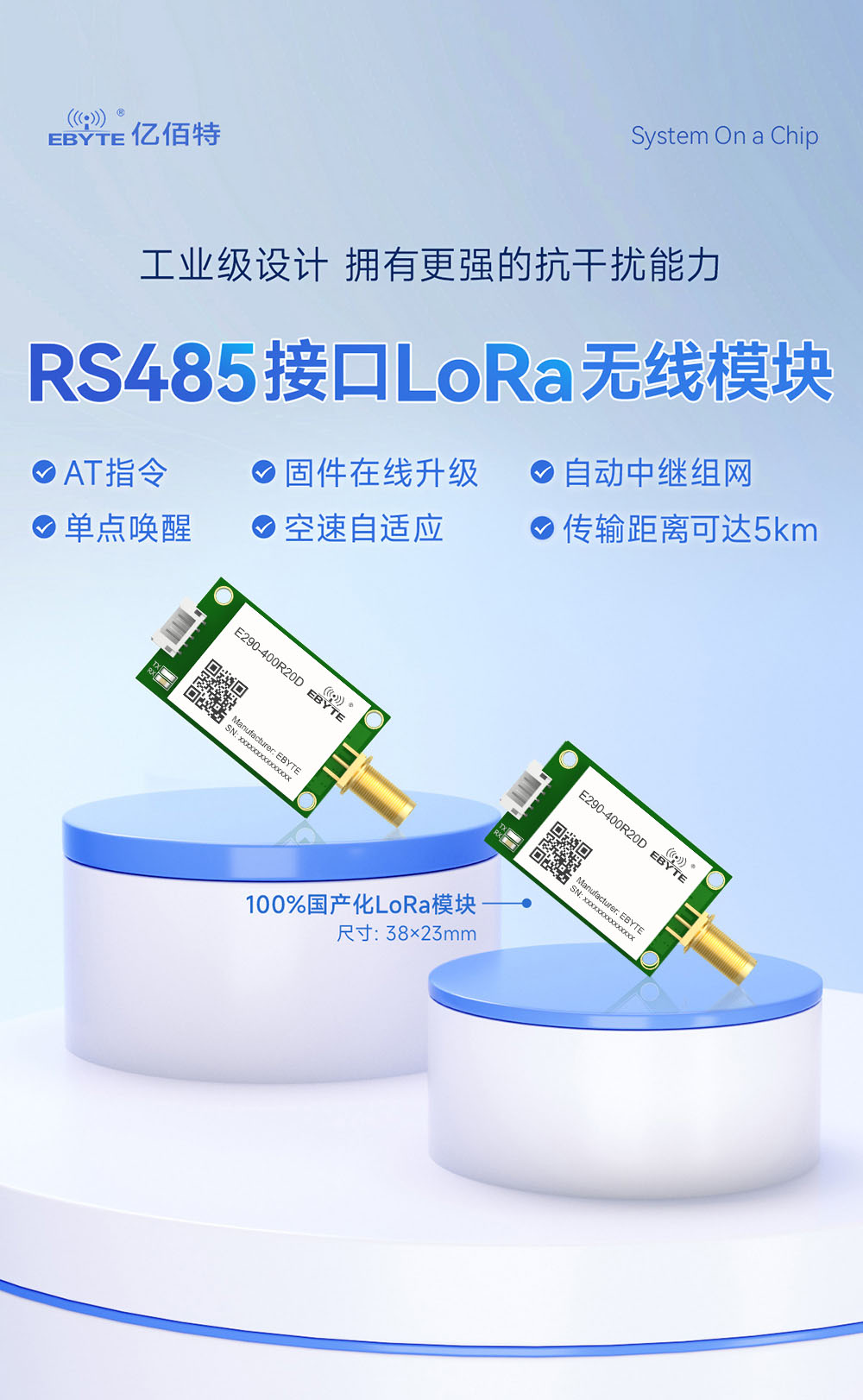 E290-400R20D 國(guó)產(chǎn)RS485接口LoRa模塊簡(jiǎn)介 (1)