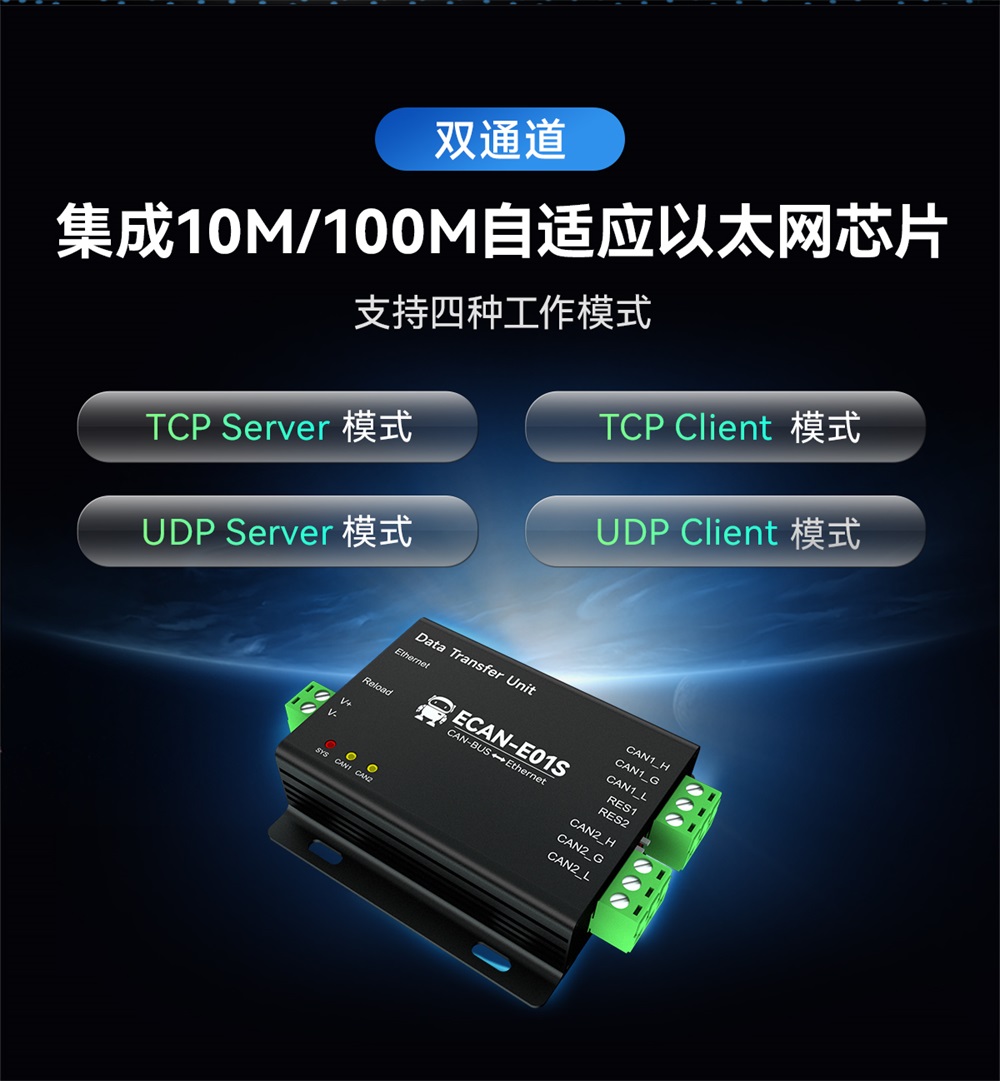ECAN-E01S-V2 CAN轉(zhuǎn)以太網(wǎng)智能協(xié)議轉(zhuǎn)換器 (2) ECAN-E01S-V2 CAN轉(zhuǎn)以太網(wǎng)智能協(xié)議轉(zhuǎn)換器 (2)