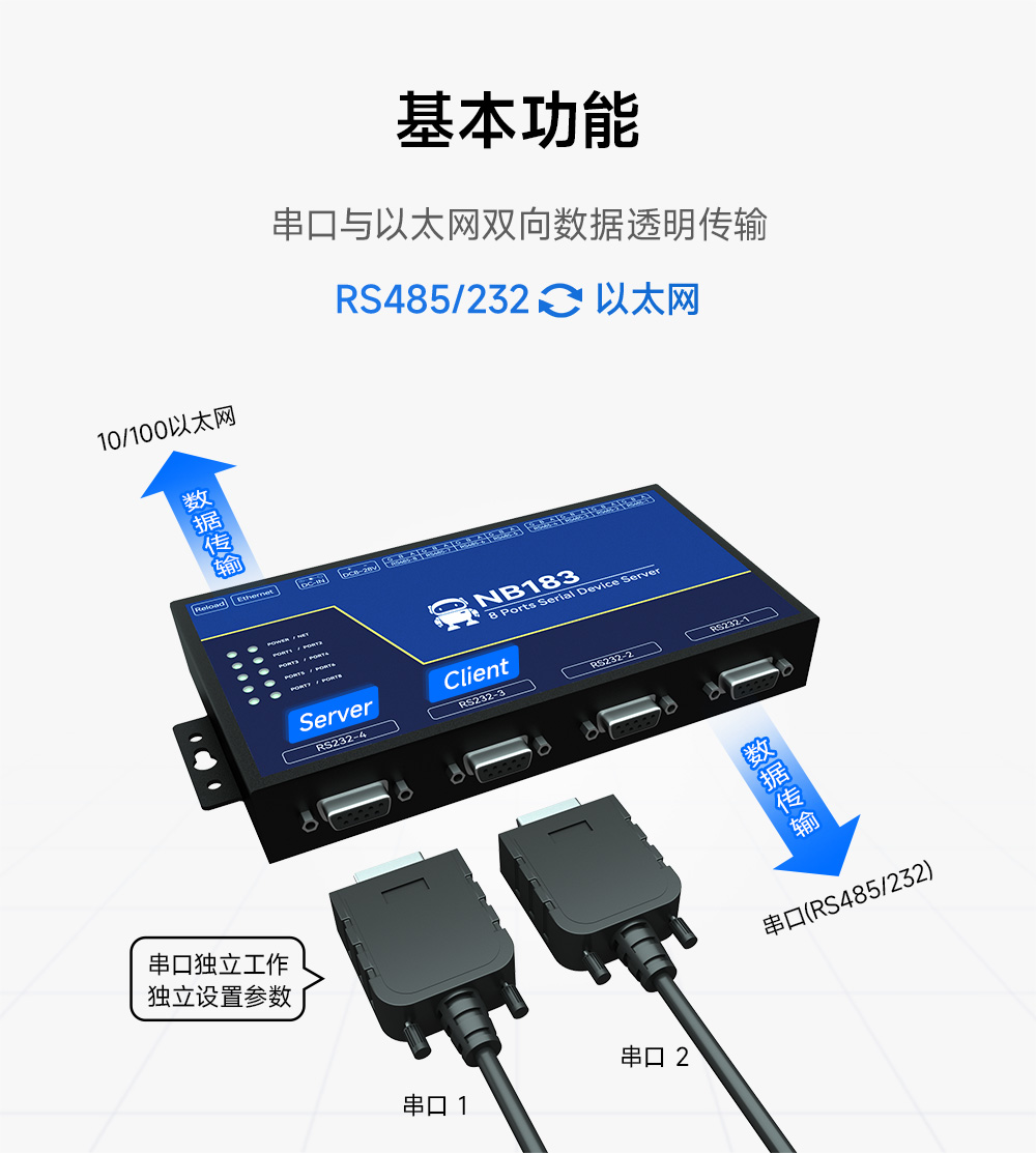 NB183E-V2 POE受電隔離型8串口服務(wù)器 (2) NB183E-V2 POE受電隔離型8串口服務(wù)器 (2)