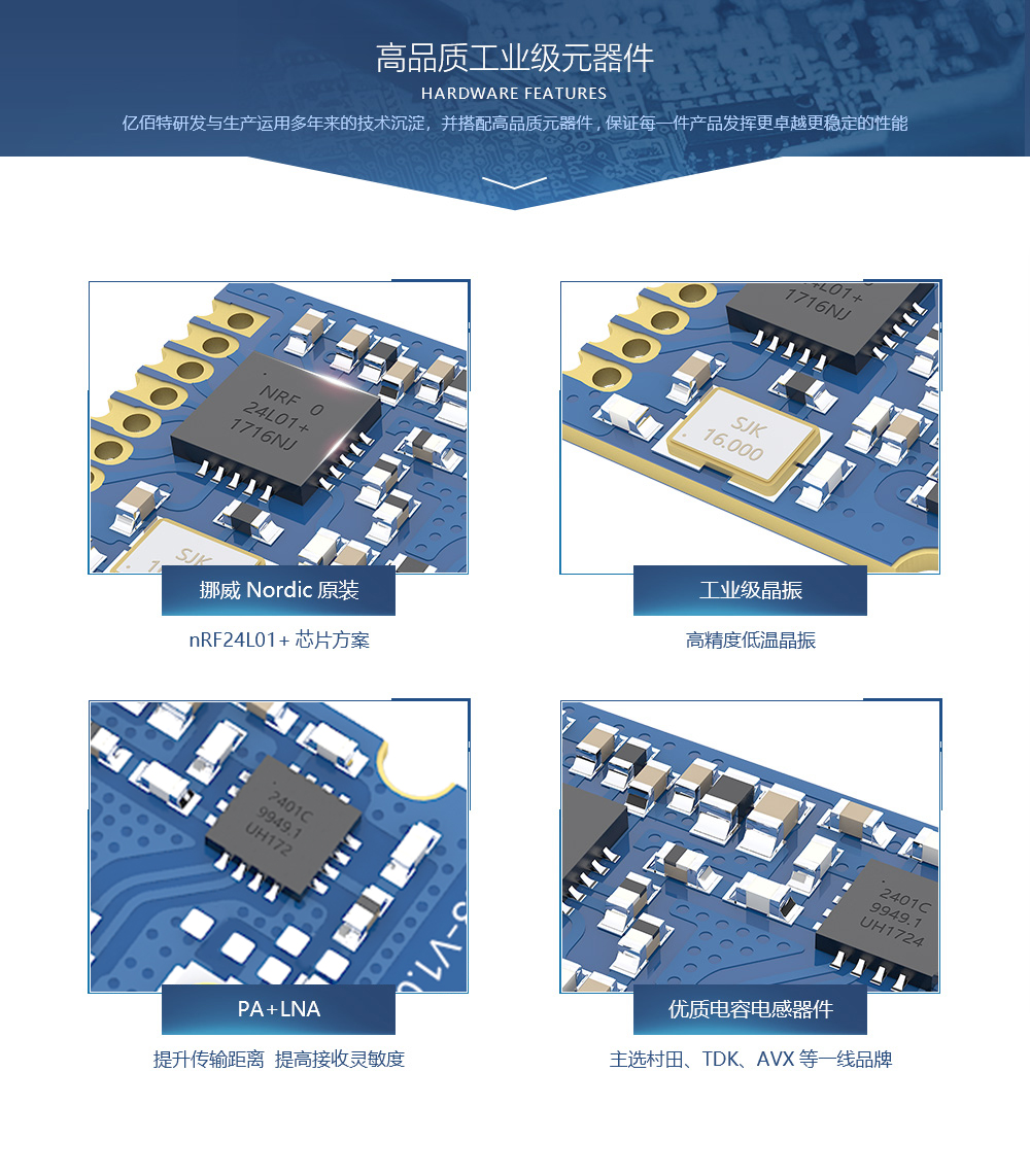 E01-ML01SP2雙天線nRF24L01P方案無線模塊 (2)
