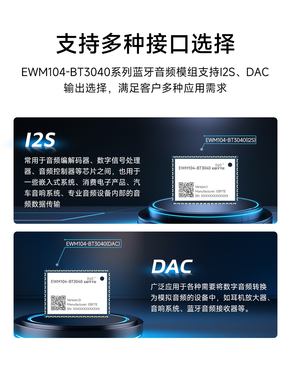 EWM104-BT3040(DAC) 藍牙音頻傳輸模塊 (6)